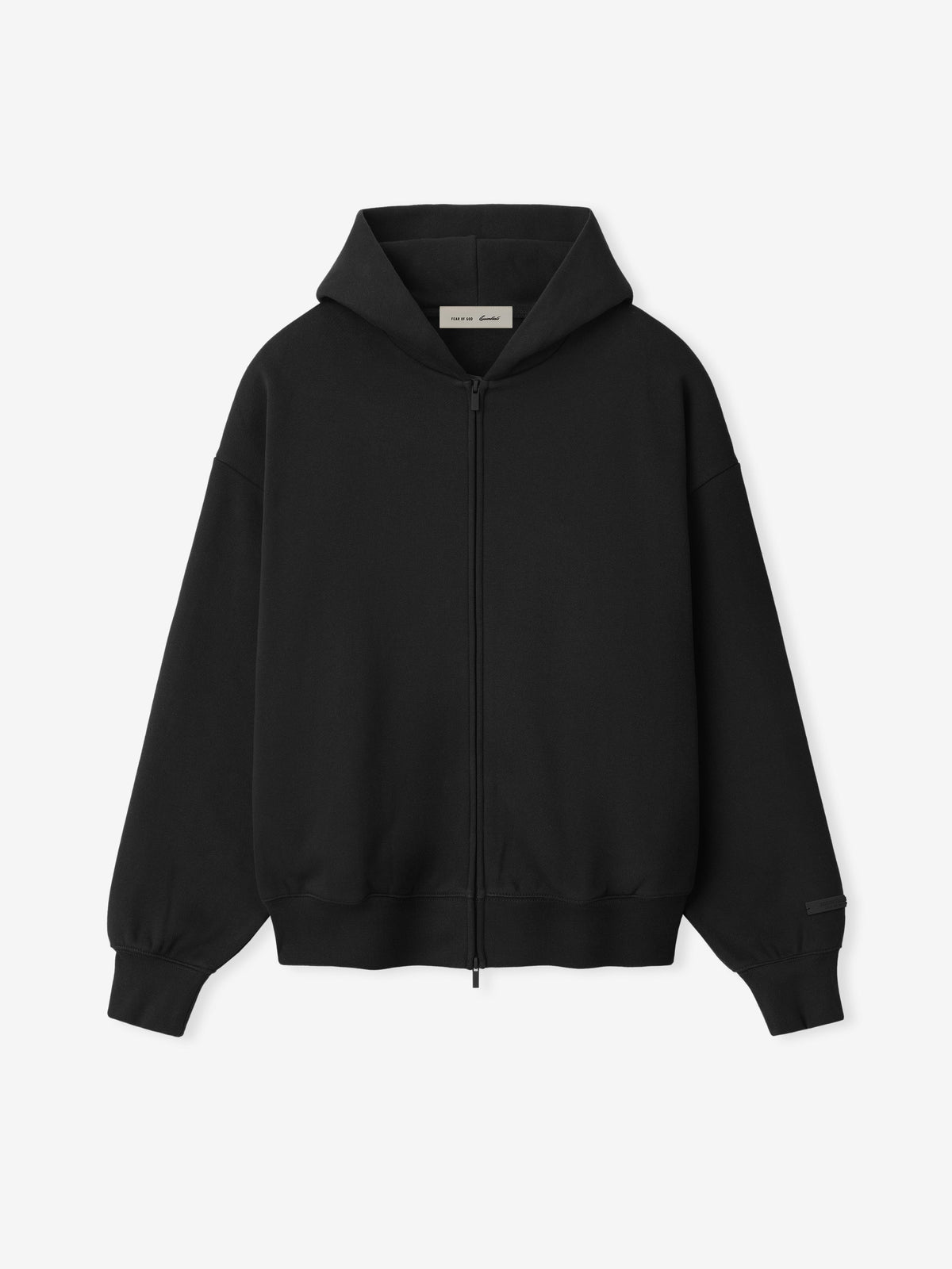 Essentials Classic Zip-Up Hoodie Vintage Black - face