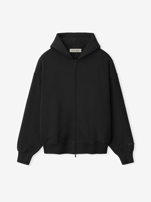 Essentials Classic Zip-Up Hoodie Vintage Black - face