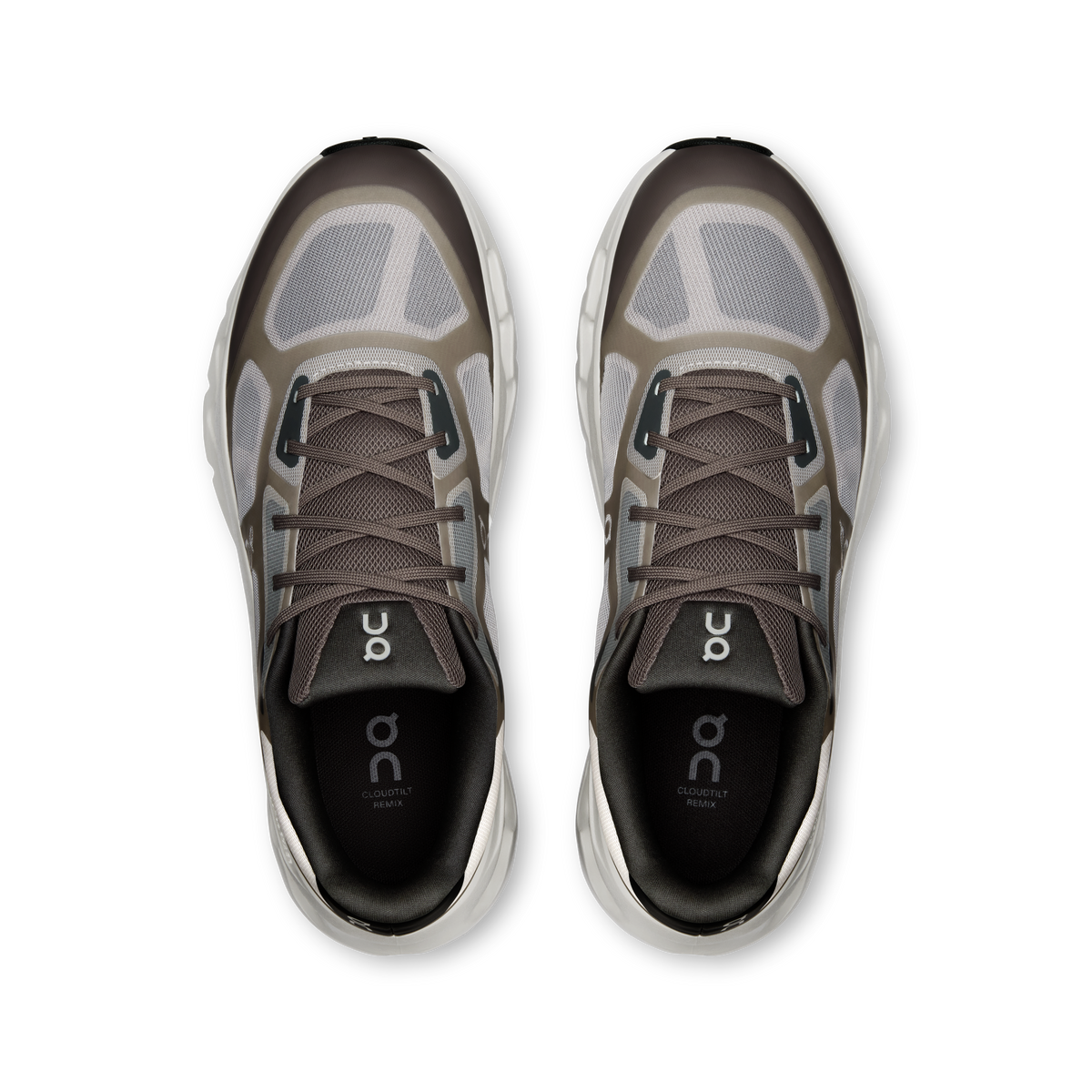 On Cloudtilt Remix homme – Gris & Marron (Ash | Espresso) – vue 2