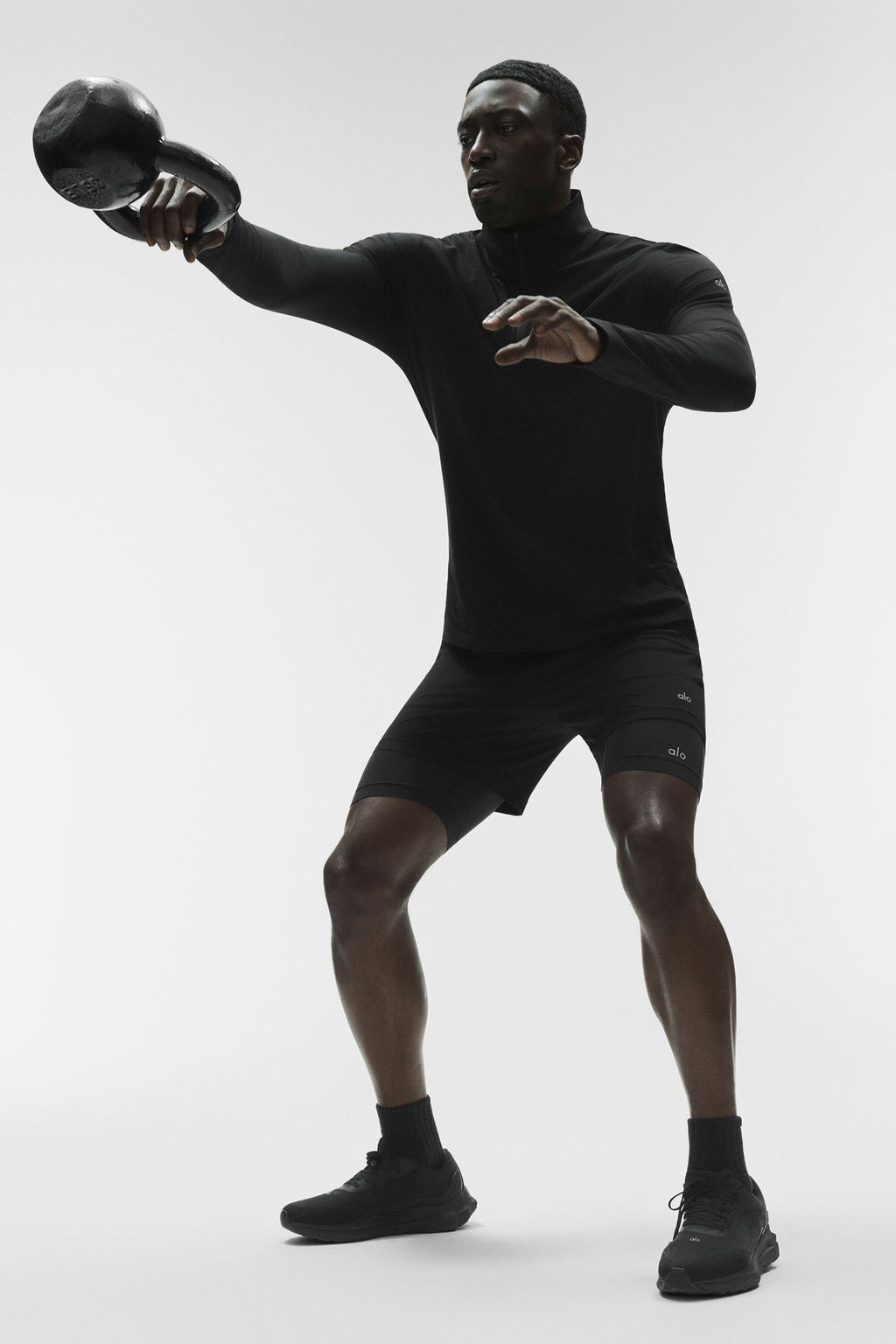 Alo Conquer 1/4 Zip Reform Long Sleeve Noir - photo 3