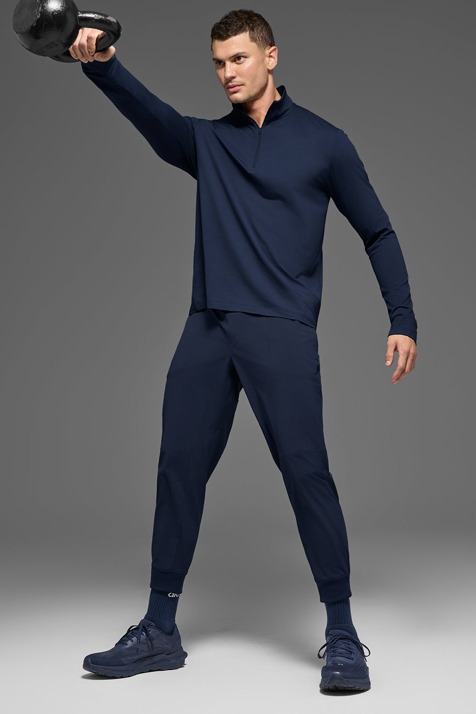 Alo Conquer 1/4 Zip Reform Long Sleeve Bleu marine - photo 3