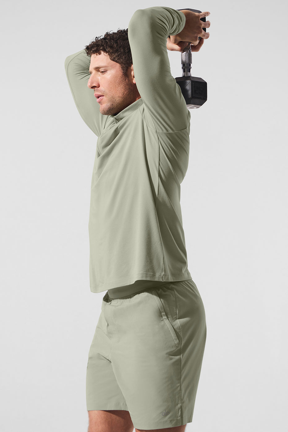 Alo Conquer 1/4 Zip Reform Long Sleeve Beige pierre - photo 3