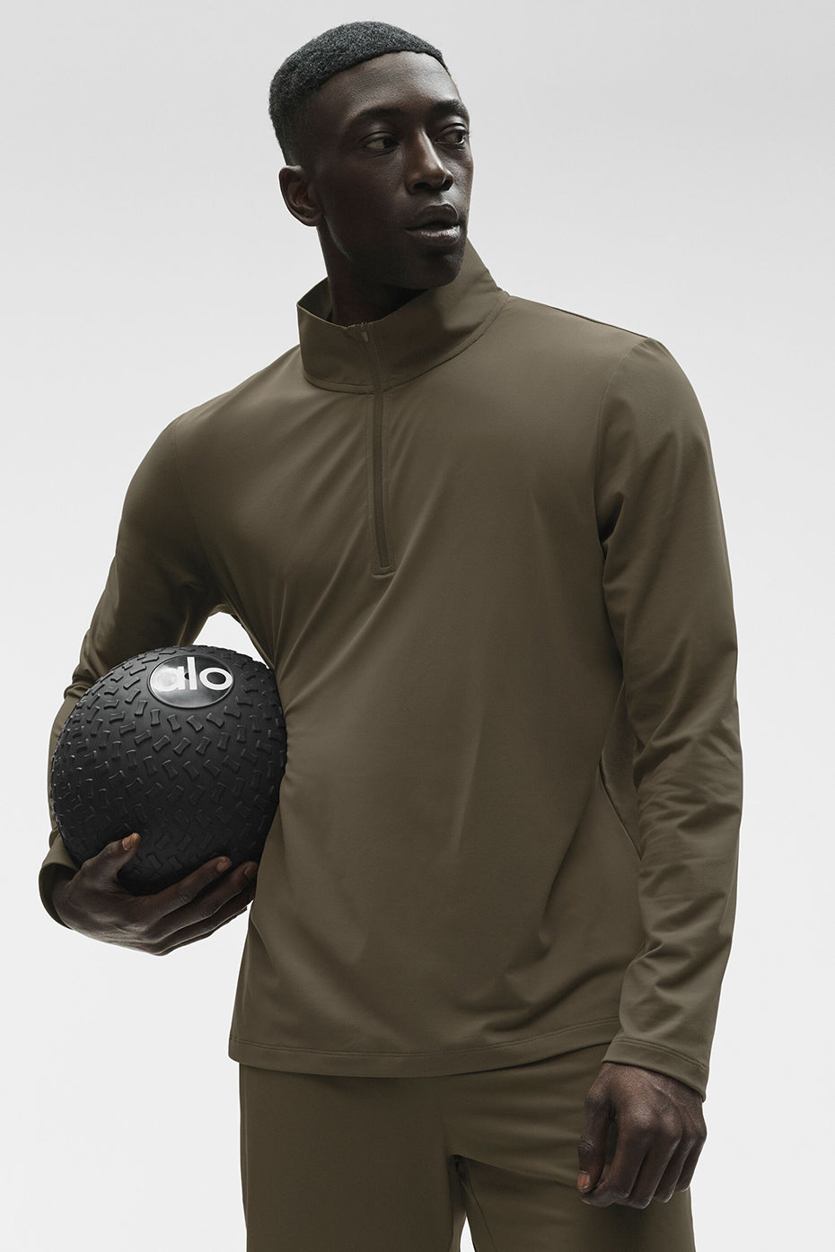 Alo Conquer 1/4 Zip Reform Long Sleeve Vert olive - photo 4