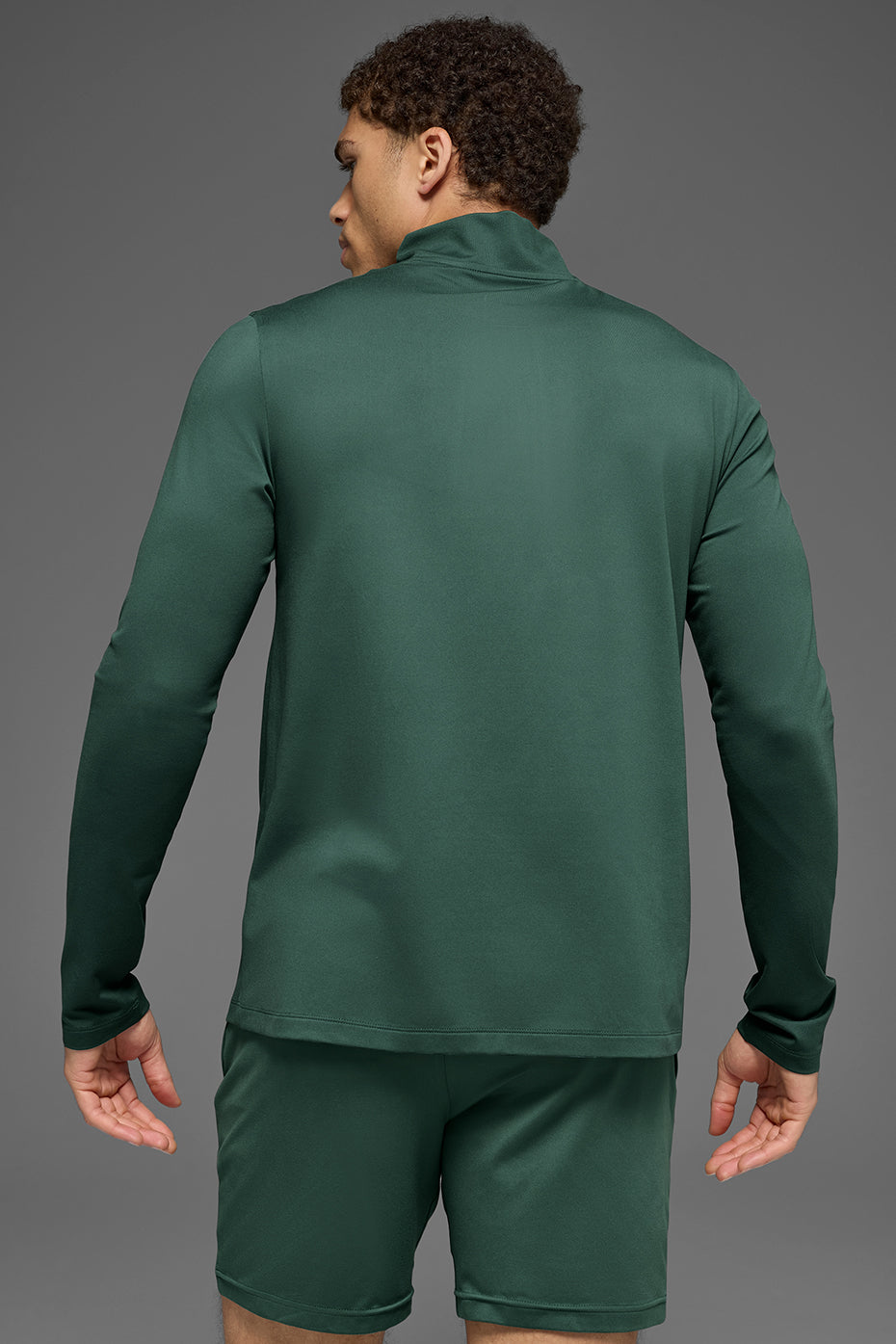 Alo Conquer 1/4 Zip Reform Long Sleeve Vert trèfle - photo 2