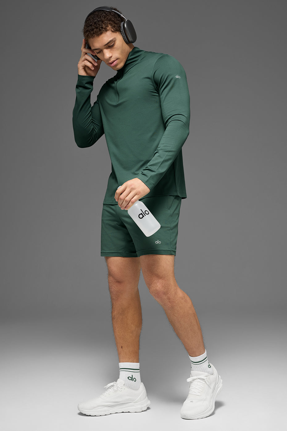 Alo Conquer 1/4 Zip Reform Long Sleeve Vert trèfle - photo 4