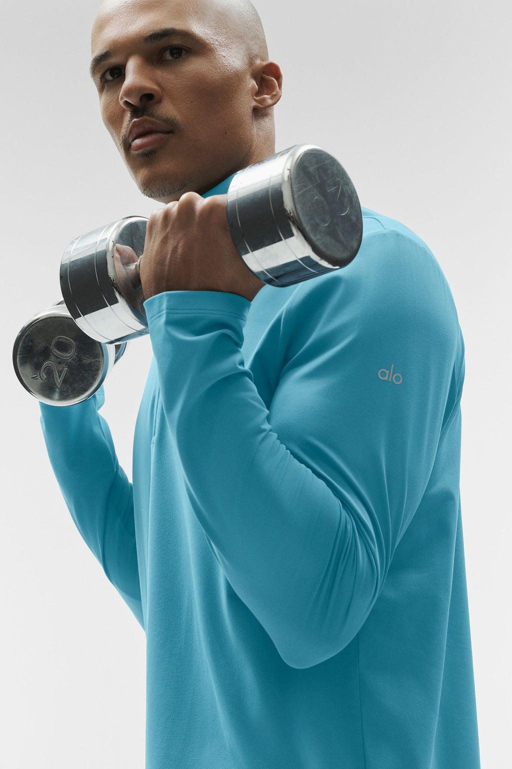Alo Conquer 1/4 Zip Reform Long Sleeve Bleu ciel - photo 4