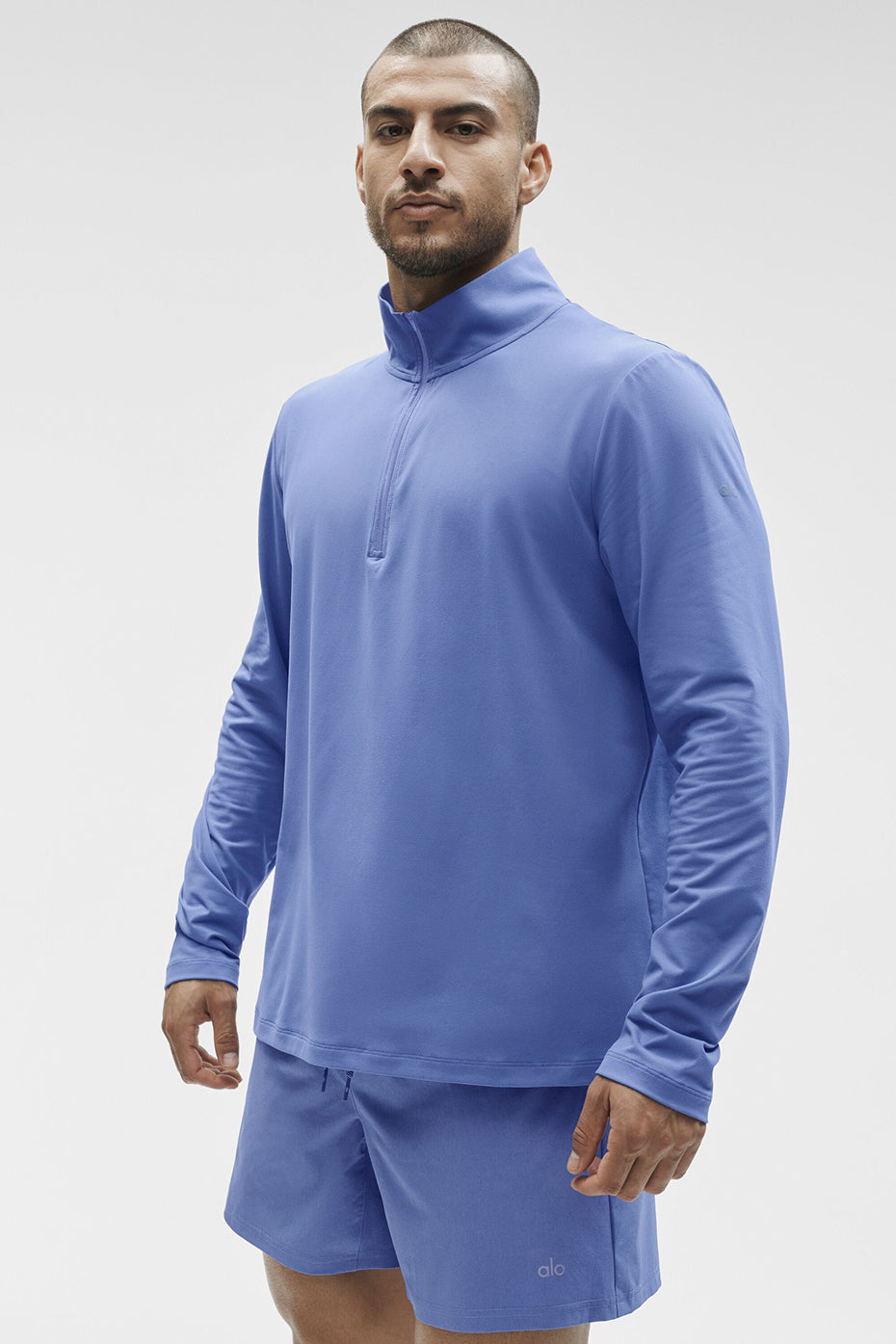 Alo Conquer 1/4 Zip Reform Long Sleeve Bleu Provence - photo 4