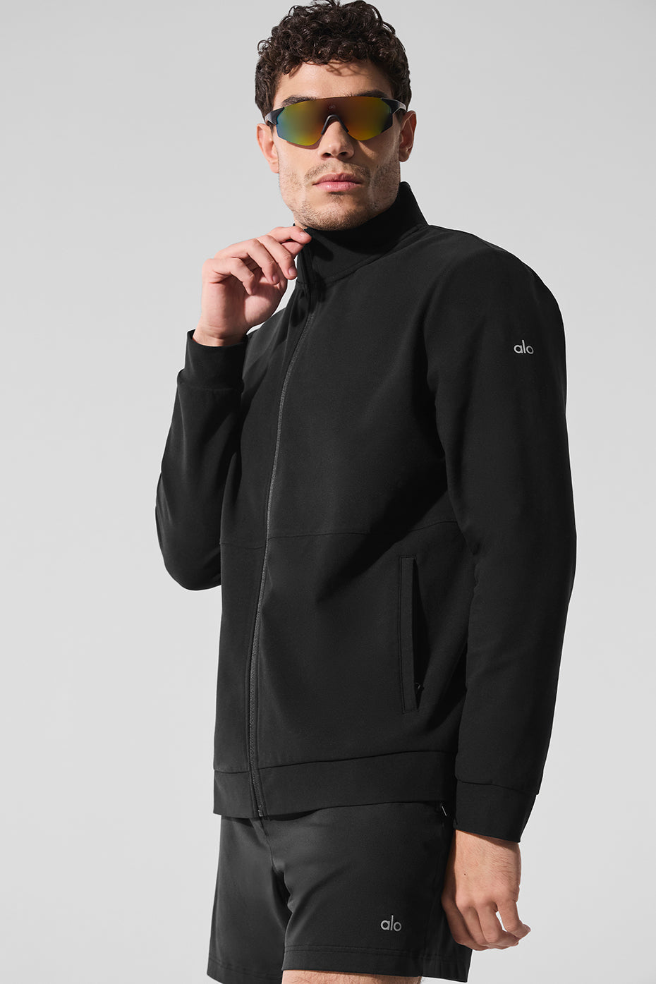 Alo Conquer Max Mock Neck Full Zip Noir - photo 4
