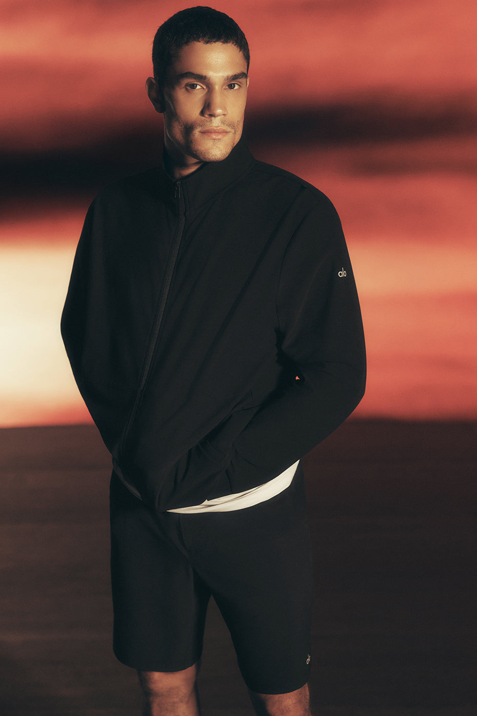 Alo Conquer Max Mock Neck Full Zip Noir - photo 1