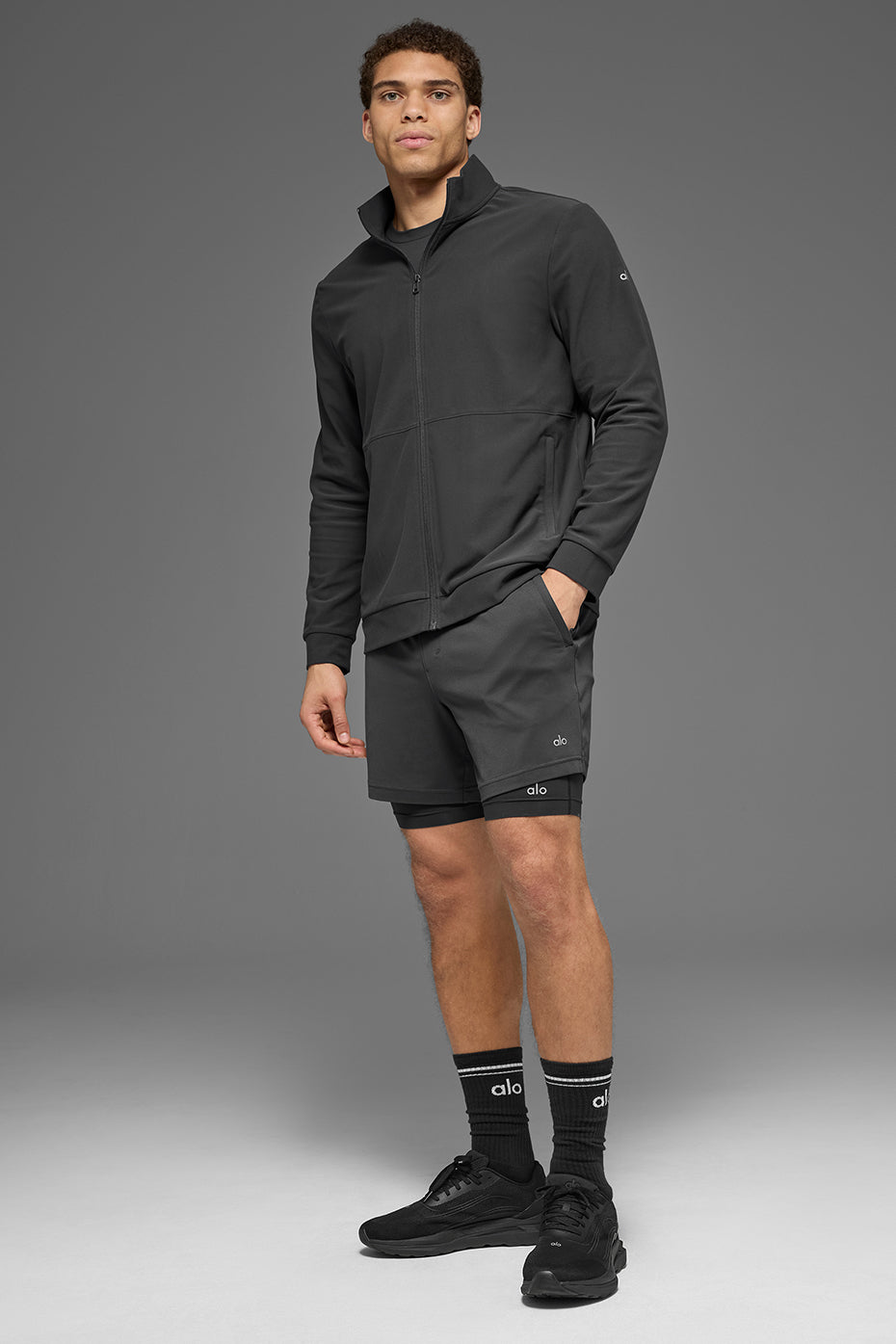 Alo Conquer Max Mock Neck Full Zip Anthracite - photo 4