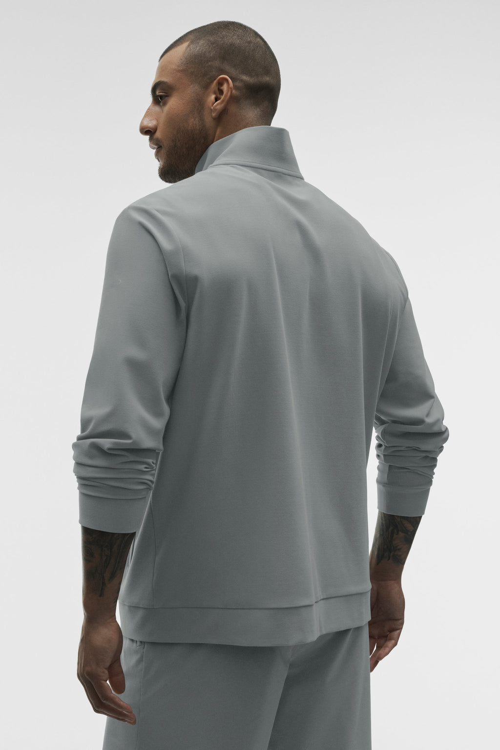 Alo Conquer Max Mock Neck Full Zip Gris Monument - photo 2