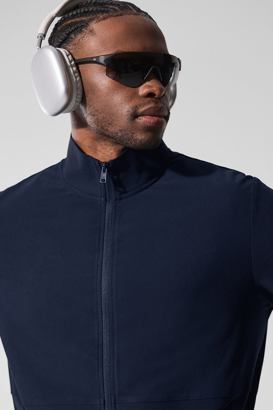 Alo Conquer Max Mock Neck Full Zip Bleu marine - photo 3