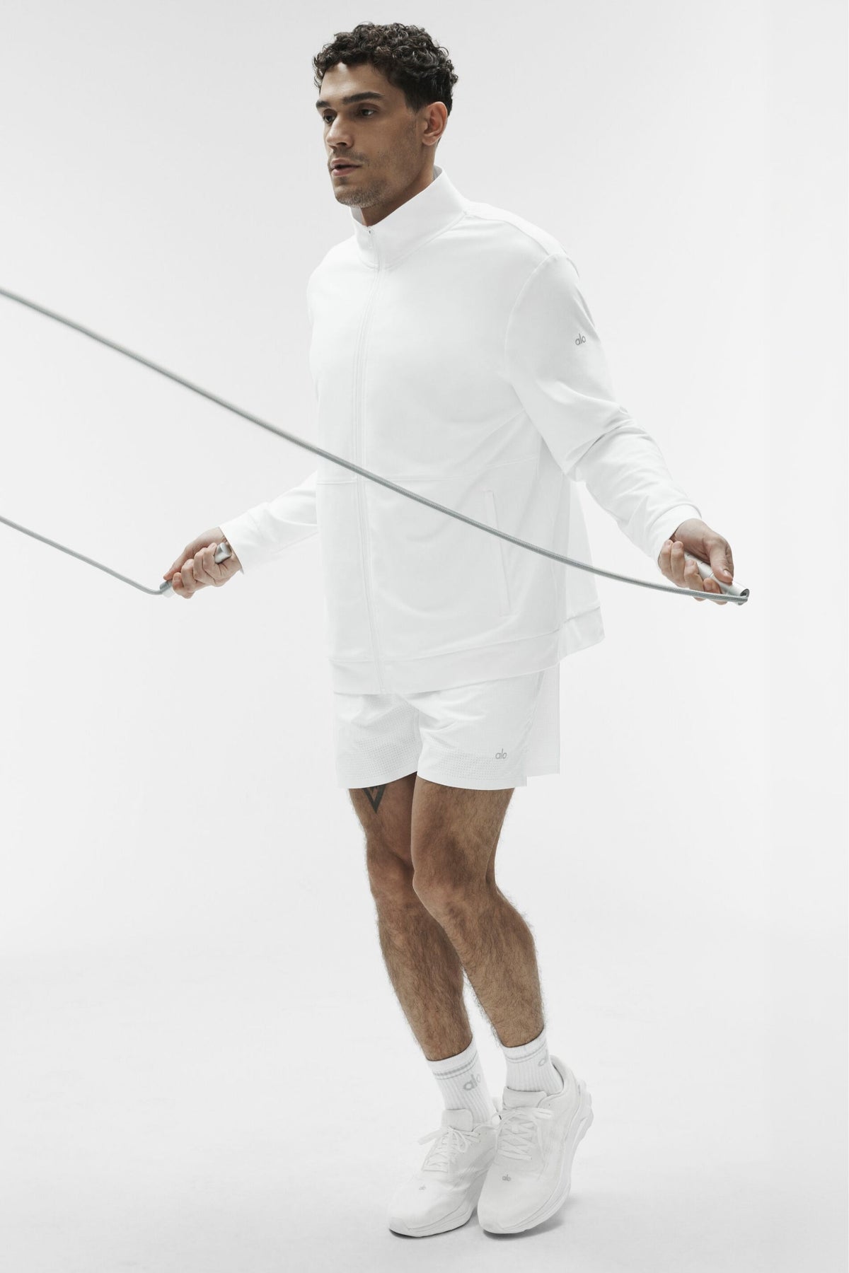 Alo Conquer Max Mock Neck Full Zip Blanc - photo 3