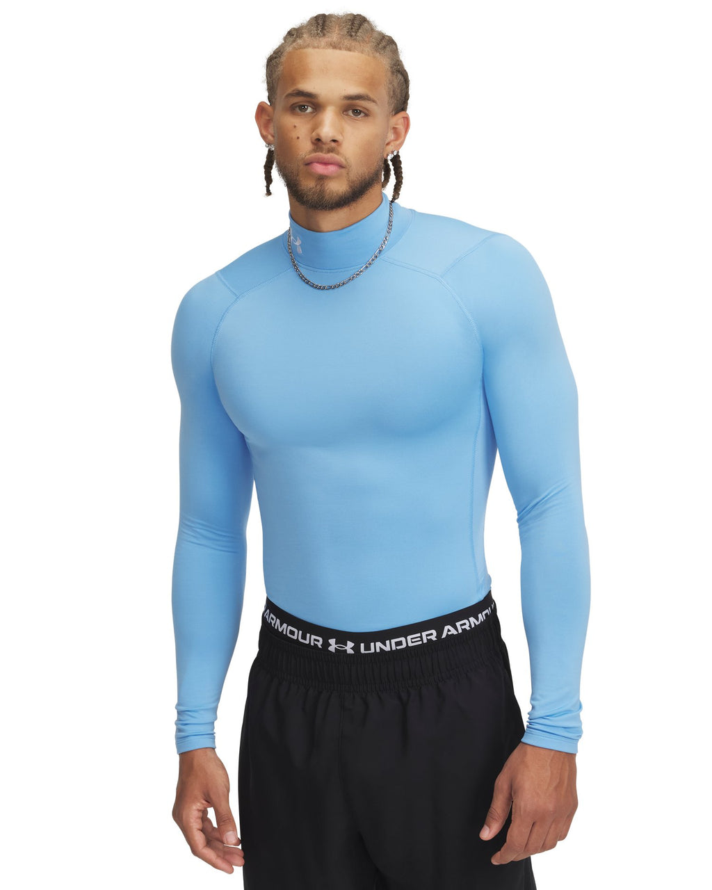 Under Armour ColdGear Compression Mock – Bleu ciel – face