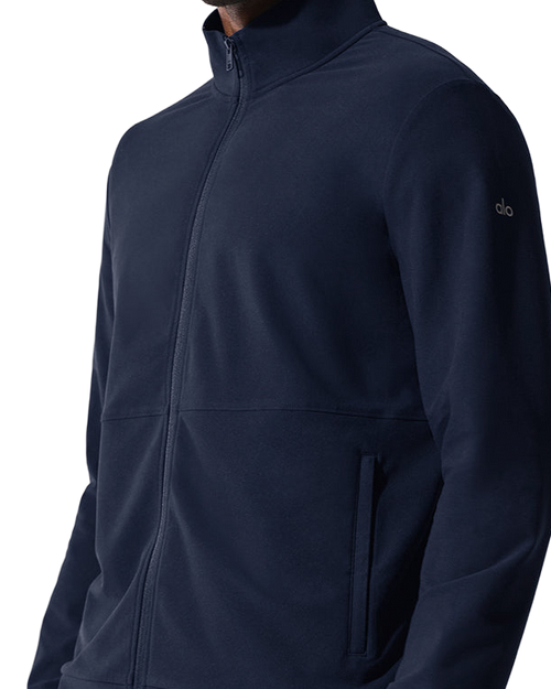 Alo Conquer Max Mock Neck Full Zip Bleu marine sans fond