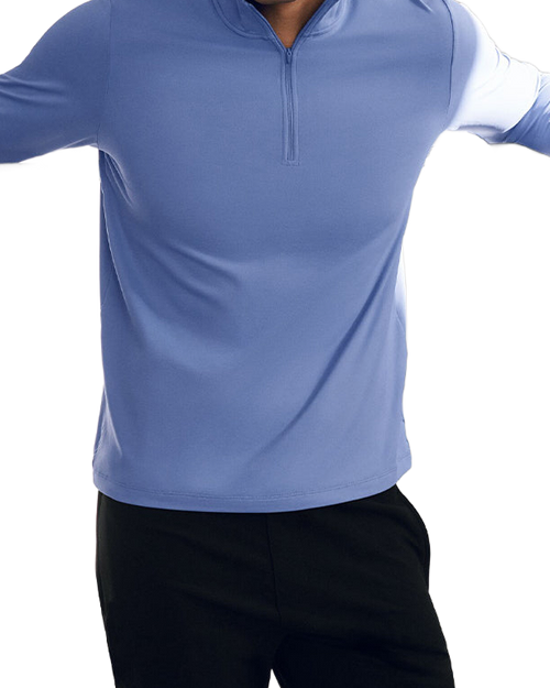 Alo 1/4 Zip Bleu Provence sans fond